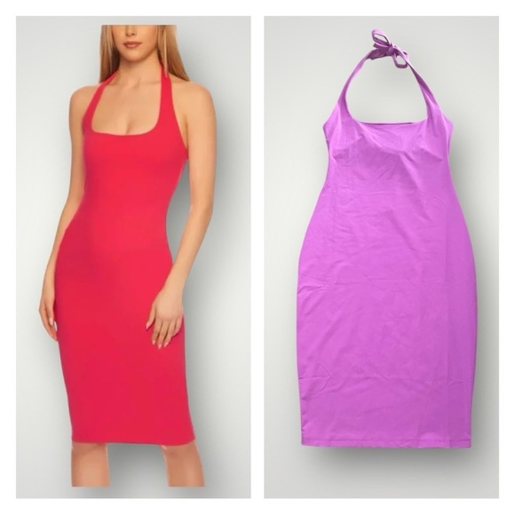 Susana Monaco Tie Halter Dress in Bubble color - Picture 3 of 7